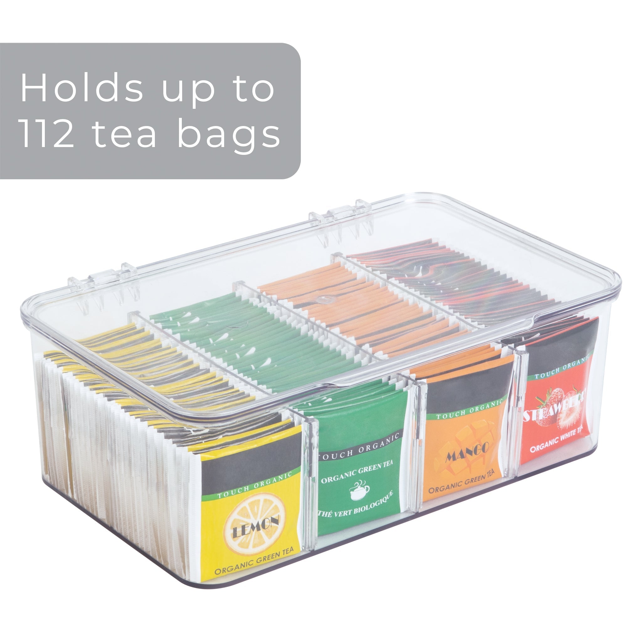 Buy mDesignTea Storage Boxes - Plastic Tea Box with 8 Compartments