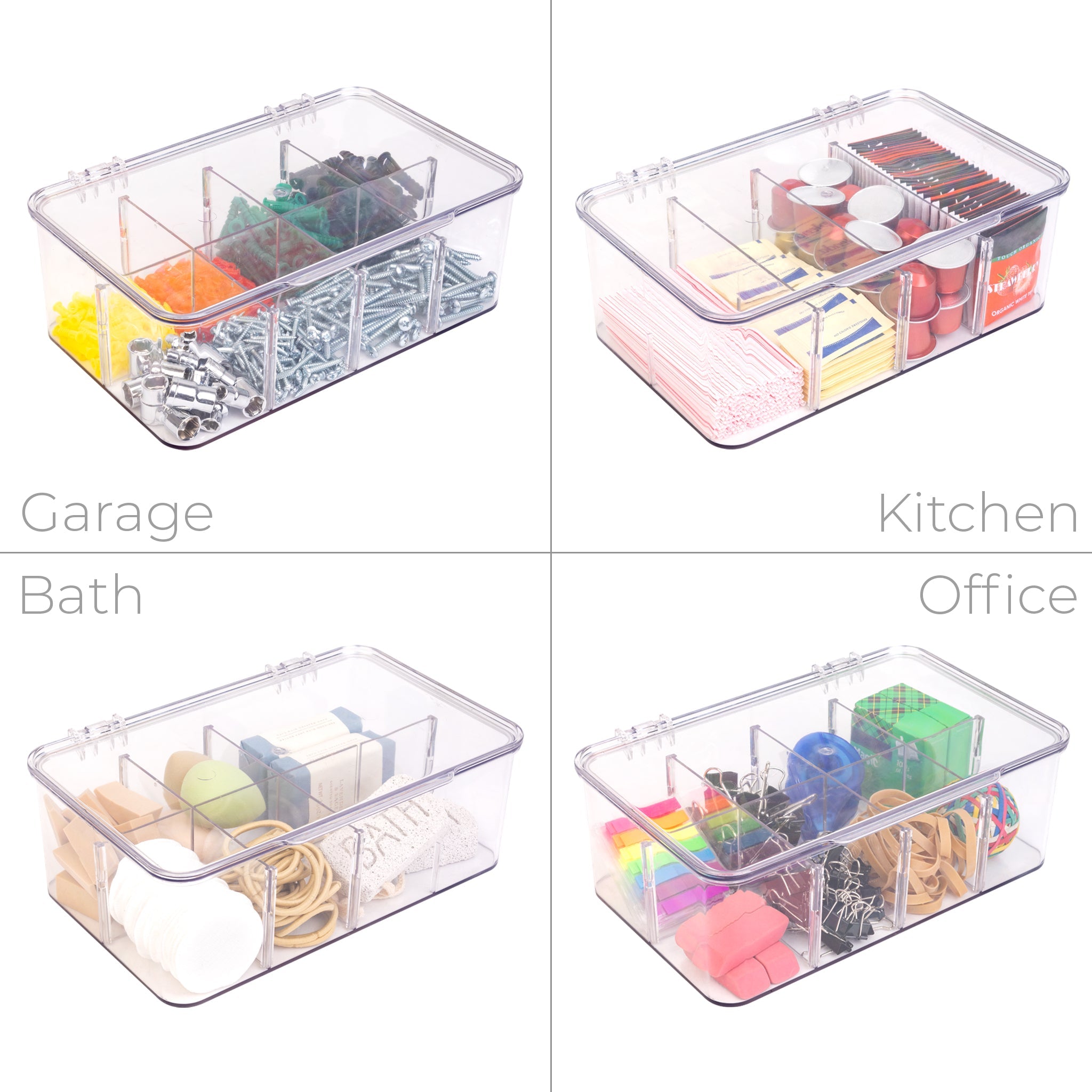 8-Compartment Tea Bag Organizer - Clear - Smart Design® 6