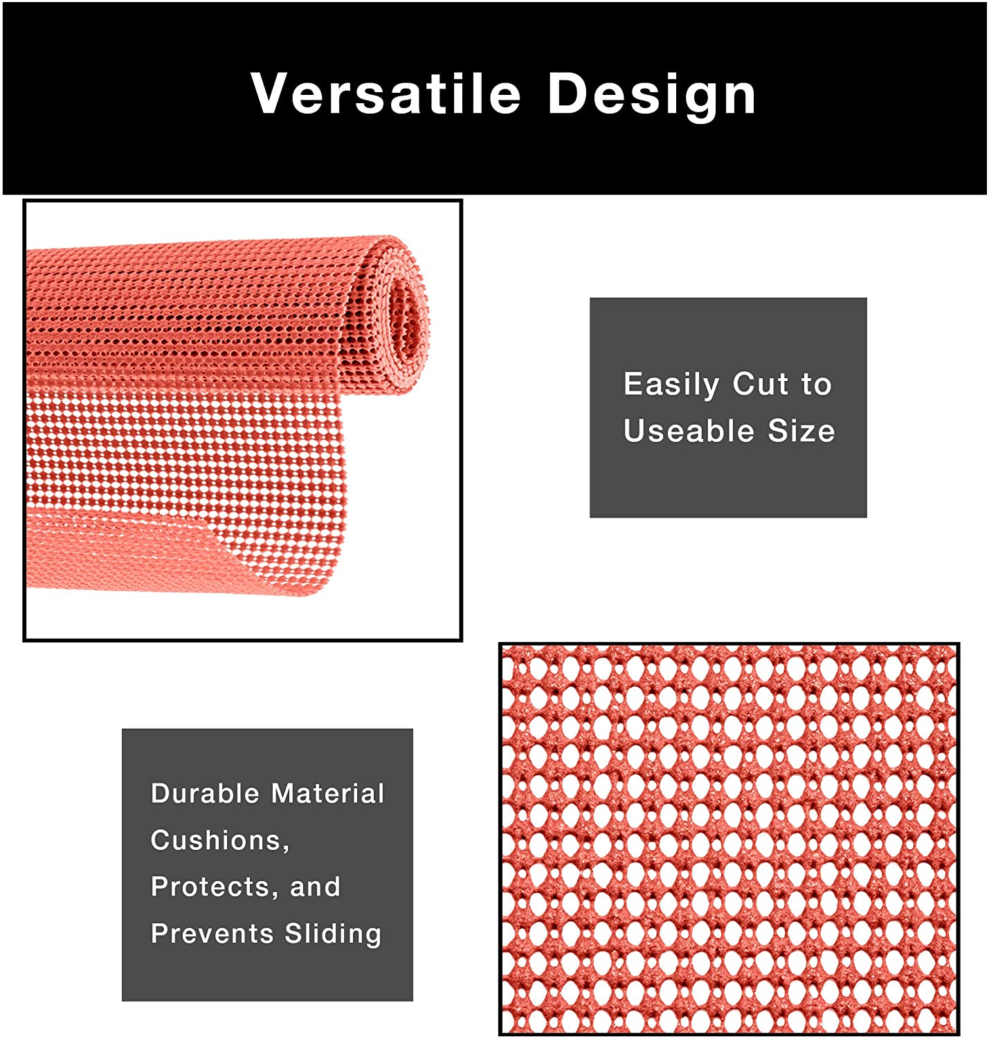 Bonded Grip Shelf Liner - 12 Inch x 10 Feet - Non-Adhesive - Smart Design® 68