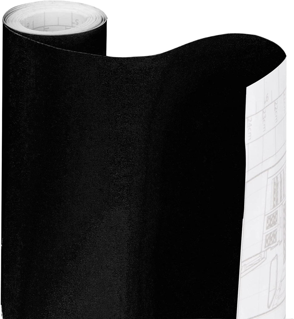 Adhesive Shelf Liner - 18 Inch x 20 Feet - Drawer Cabinet Paper - Black - Smart Design® 1