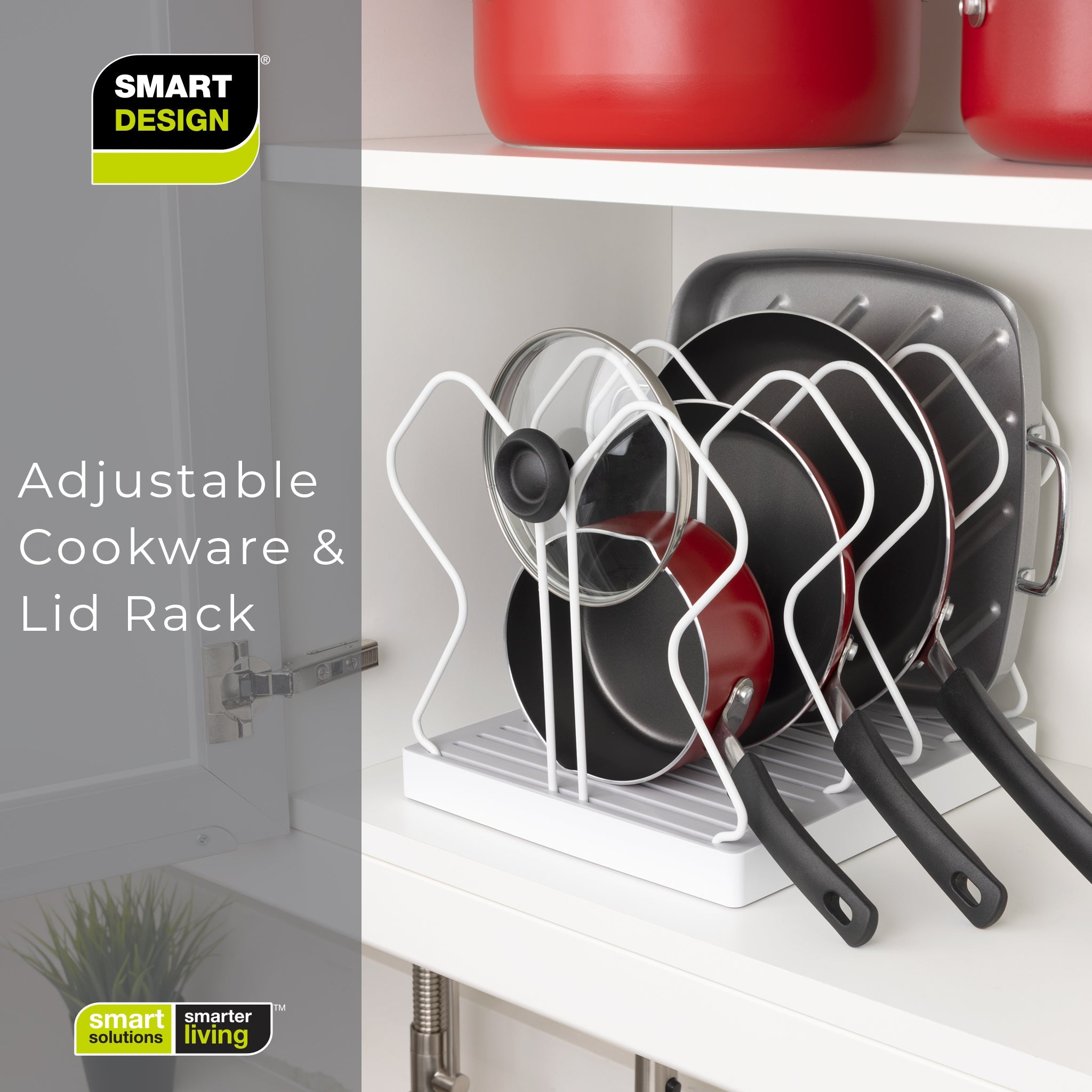 Adjustable Cookware and Lid Rack - White - Smart Design® 6