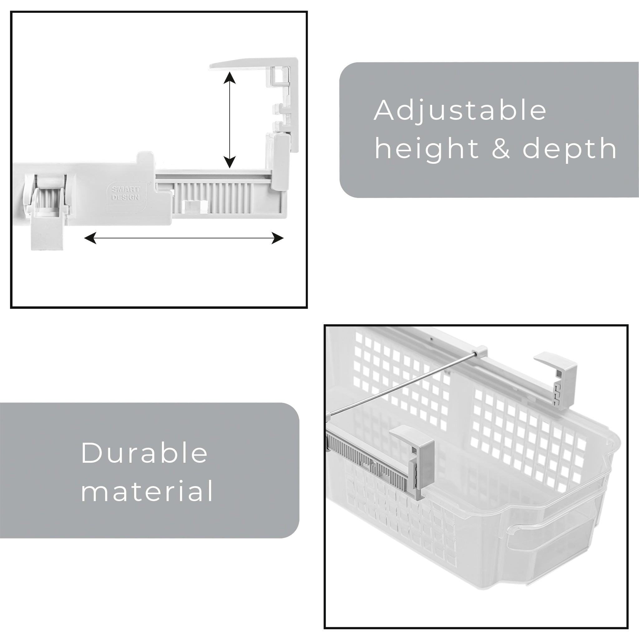 Adjustable Pull Out Refrigerator Drawer - Multiple Sizes - Smart Design® 11