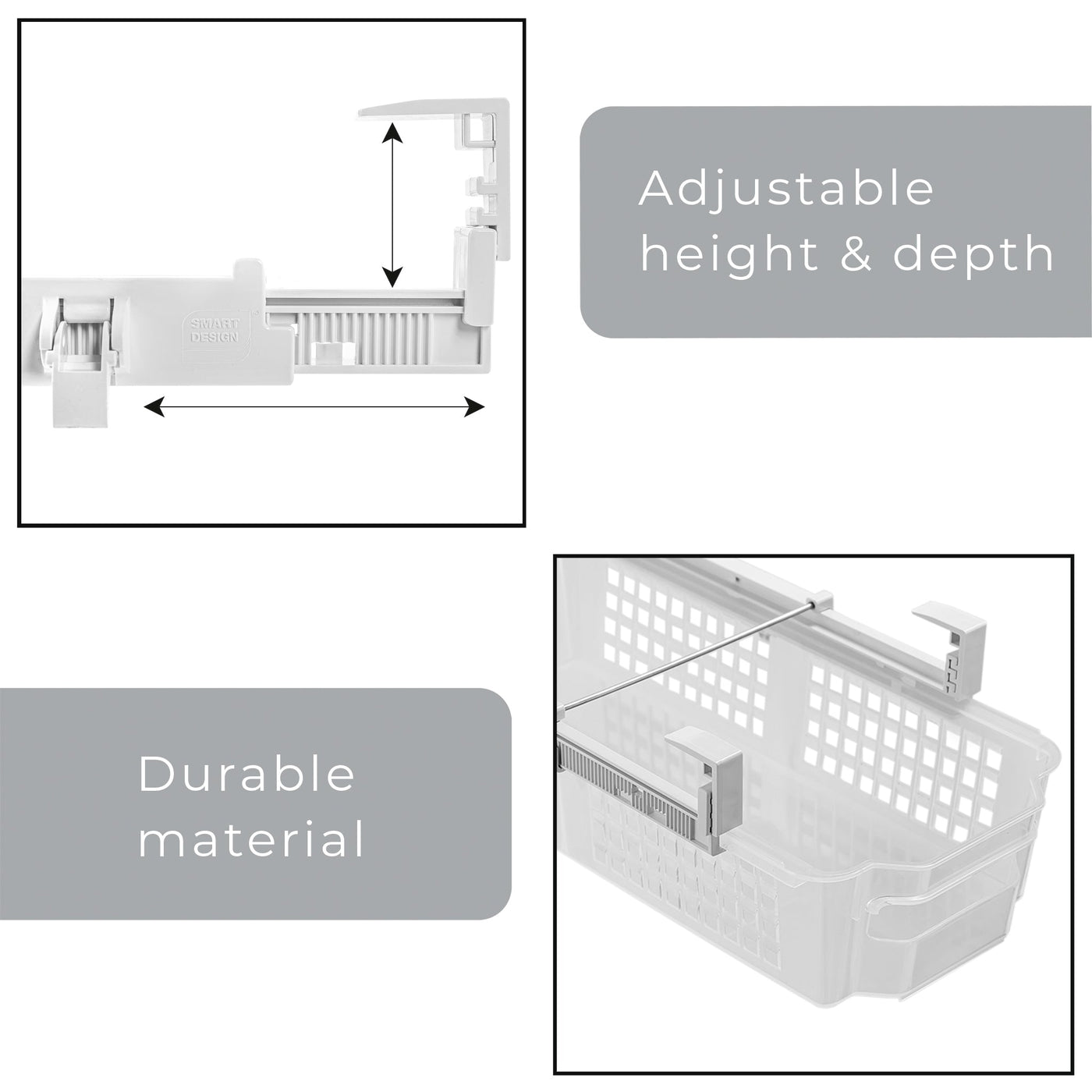 Adjustable Pull Out Refrigerator Drawer - Multiple Sizes - Smart Design® 11