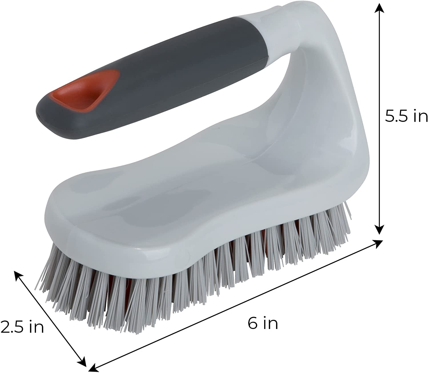 Smart Design All-Purpose Scrub Brush - Contoured Easy Grip Non-Slip Handle - Tough Bristles - Odor Resistant - Dishwasher Safe - Cleaning Pots, Pans