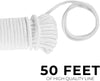 All-Purpose Weather Resistant Clothesline Cord - Cotton Cloth Braided Rope - 1 Line x 50 Feet - White - Smart Design® 3