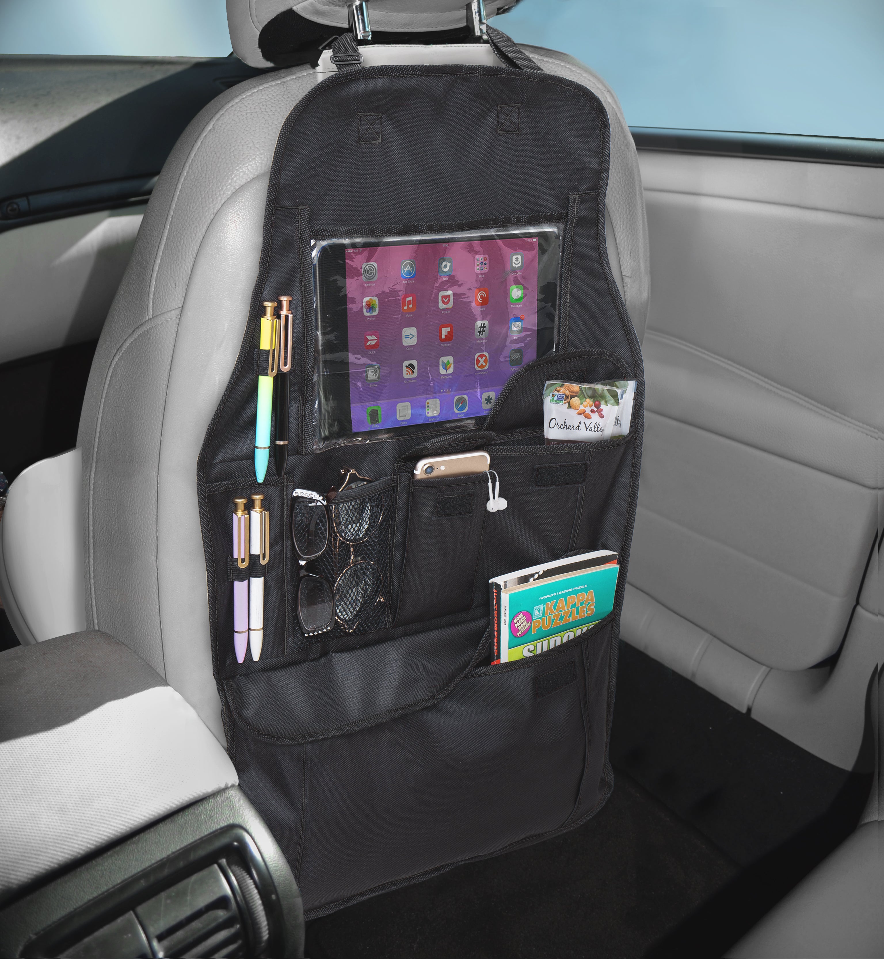 Backseat Tablet/Storage Car Organizer - Black - Smart Design® 3