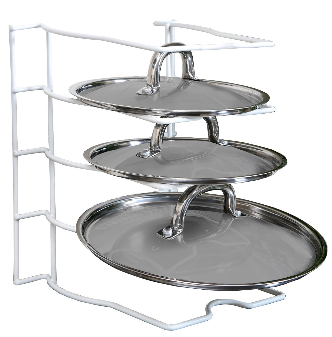 Bakeware and Lid Storage Rack with 4-Compartment Dividers | Smart ...