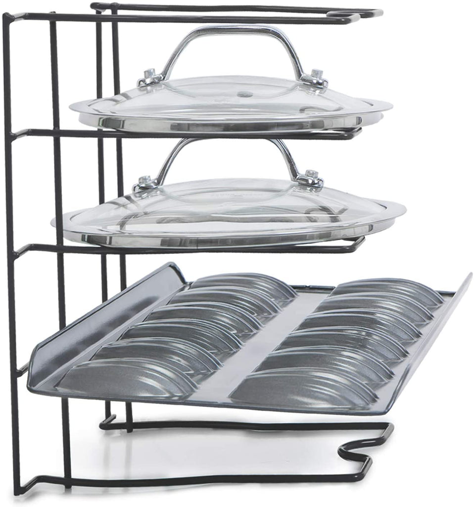 Bakeware and Lid Storage Rack with 4-Compartment Dividers - Smart Design® 21
