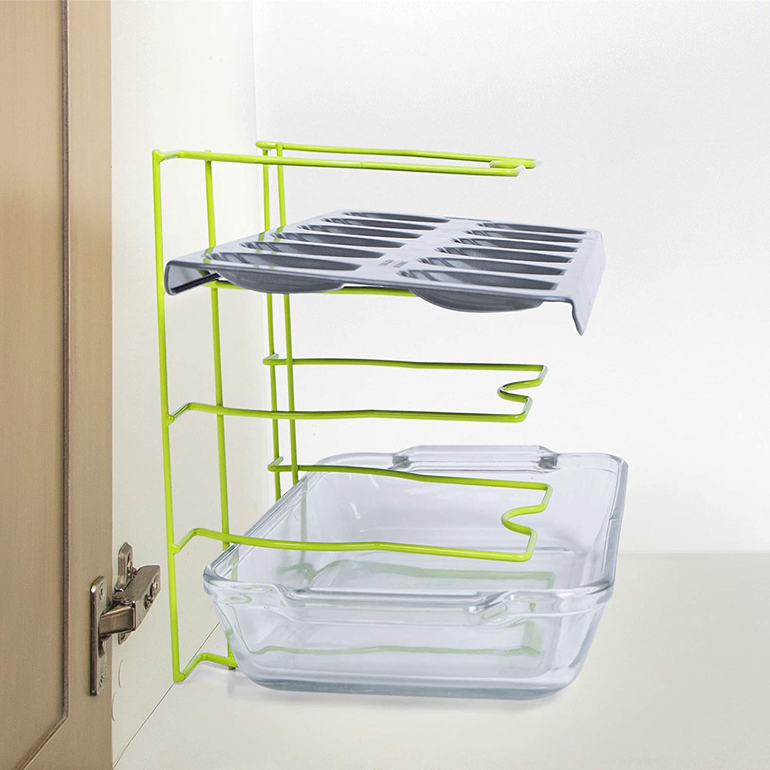 Bakeware and Lid Storage Rack with 4-Compartment Dividers - Smart Design® 33