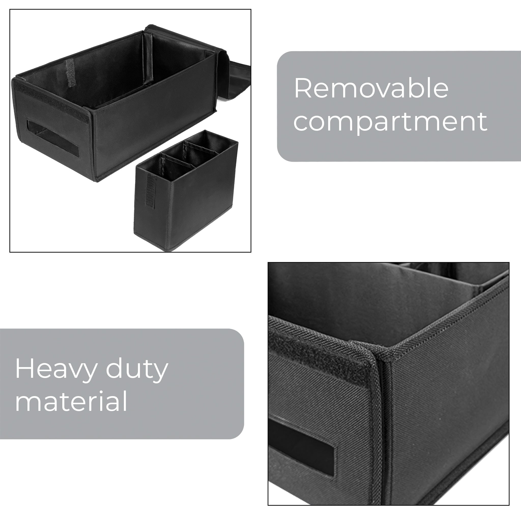 Car Organizer Console Box with Lid - Black - Smart Design® 4