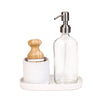 Ceramic Soap Pump & Brush Set - Smart Design® 1