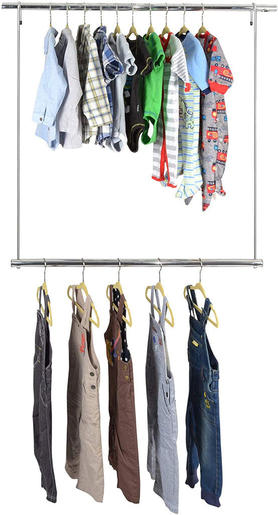 Closet Doubler with Hook Arms - 30 x 34 Inch - Chrome - Smart Design® 1