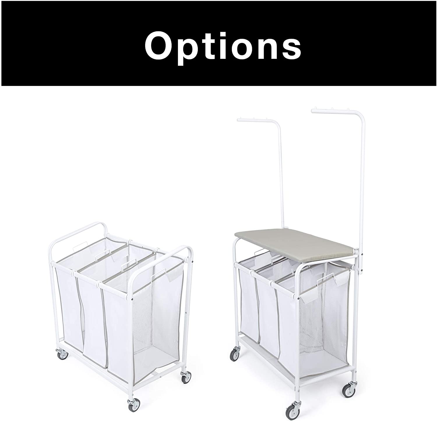Complete Rolling 3-Compartment Laundry Center - Smart Design® 7