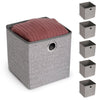 Cube Organizer with Riveted Reinforced Handles - Set of 6 - Gray - Smart Design® 1