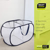 Deluxe Mesh Pop-Up 2-Compartment Laundry Sorter Hamper Basket - White - Smart Design® 7
