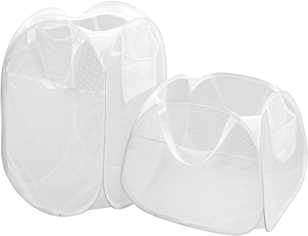 Deluxe Mesh Pop Up Rectangle and Square Hamper Combo Gray Smart Design® Laundry