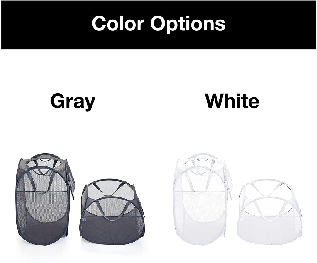 Deluxe Mesh Pop Up Rectangle and Square Hamper Combo Gray Smart Design® Laundry