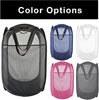 Deluxe Mesh Pop Up Square Laundry Hamper with Side Pocket and Handles - 14 Inch - Smart Design® 7