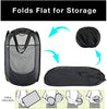 Deluxe Mesh Pop Up Square Laundry Hamper with Side Pocket and Handles - 14 Inch - Smart Design® 6
