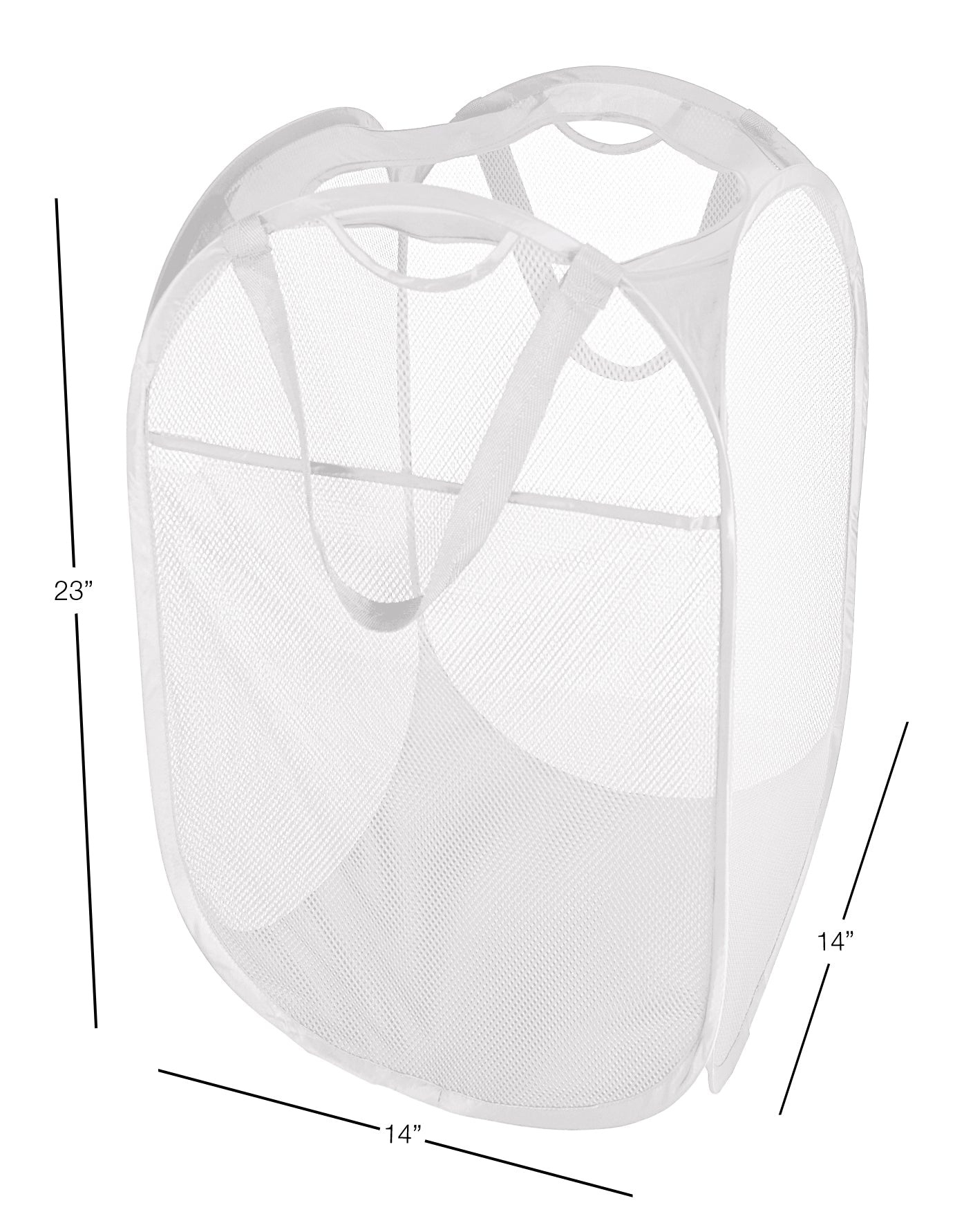 Deluxe Mesh Pop Up Square Laundry Hamper with Side Pocket and Handles - VentilAir Fabric - Collapsible Smart Design® 19
