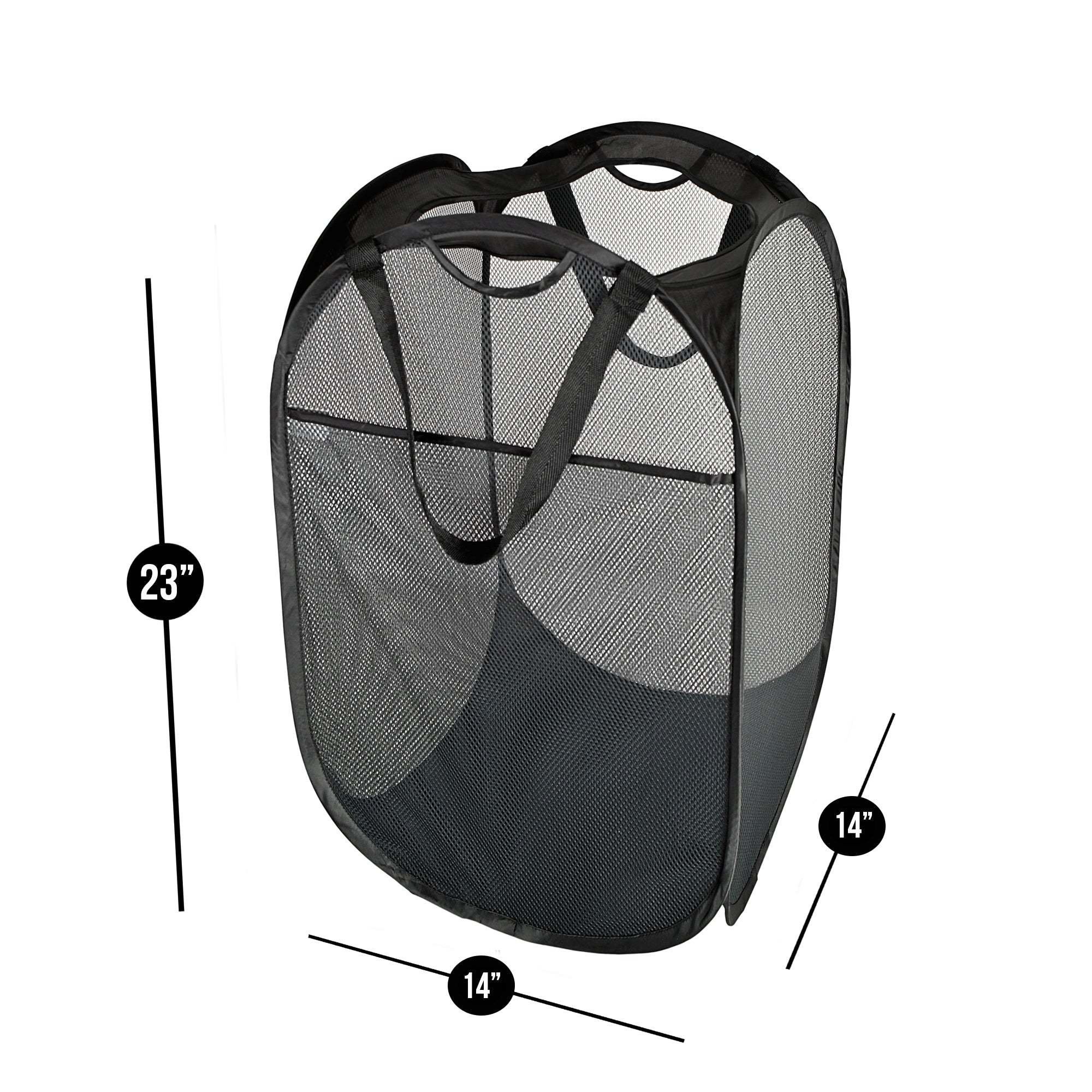 Deluxe Mesh Pop Up Square Laundry Hamper with Side Pocket and Handles - VentilAir Fabric - Collapsible Smart Design® 3