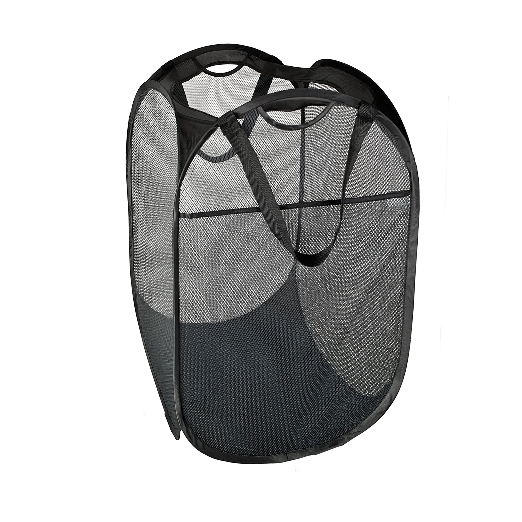 Deluxe Mesh Pop Up Square Laundry Hamper with Side Pocket and Handles - VentilAir Fabric - Collapsible Smart Design® 4