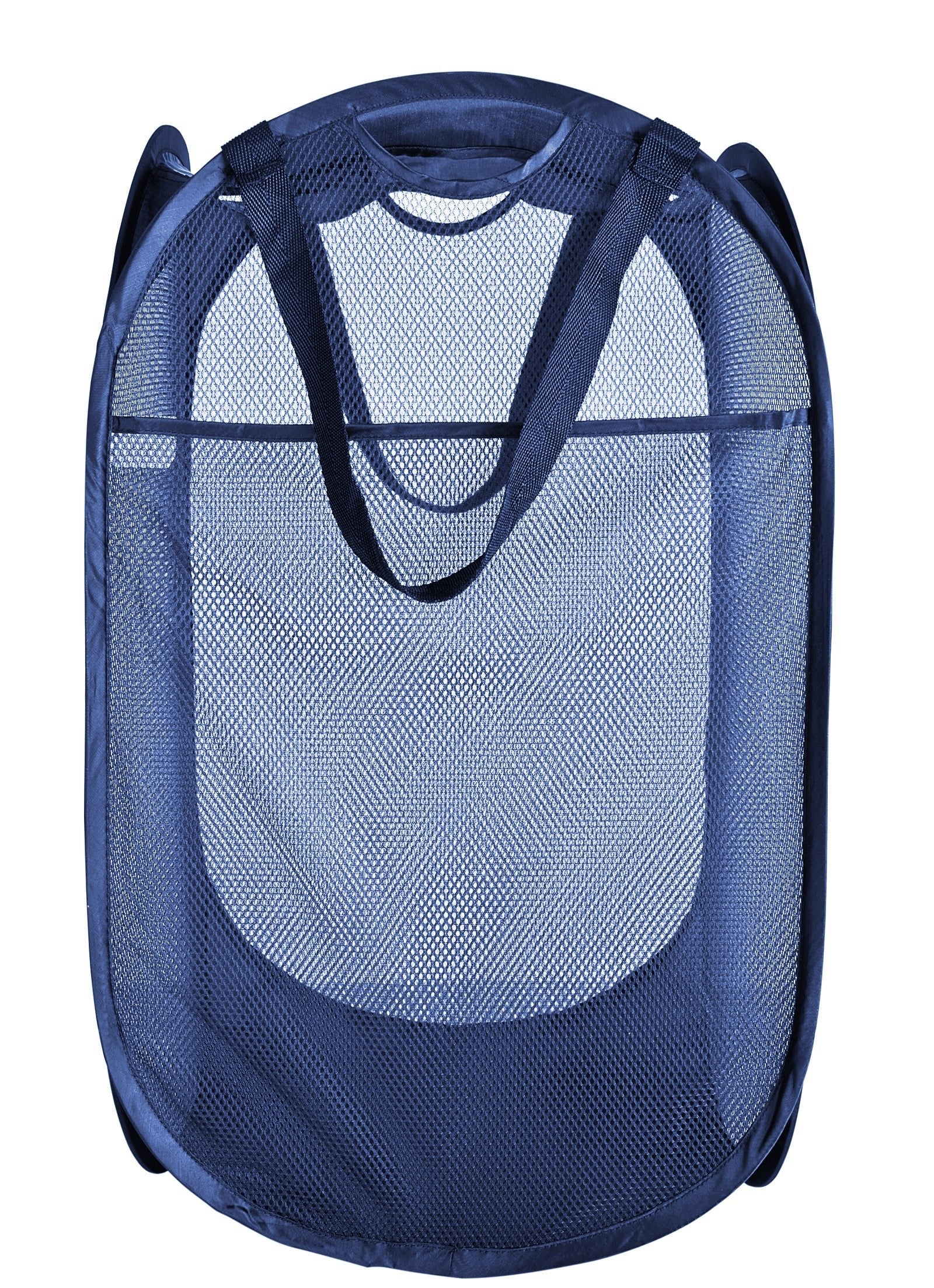 Deluxe Mesh Pop Up Square Laundry Hamper with Side Pocket and Handles - VentilAir Fabric Collapsible Design - Smart Design 7