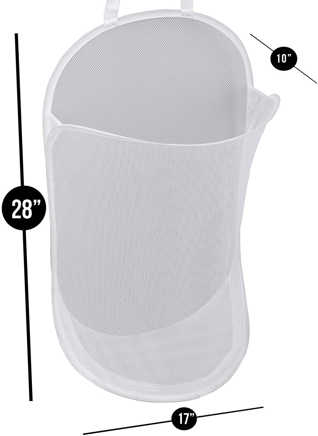 Deluxe Over-The-Door Mesh Pop Up Laundry Hamper with Hook and Adjustable Strap - Smart Design® 4