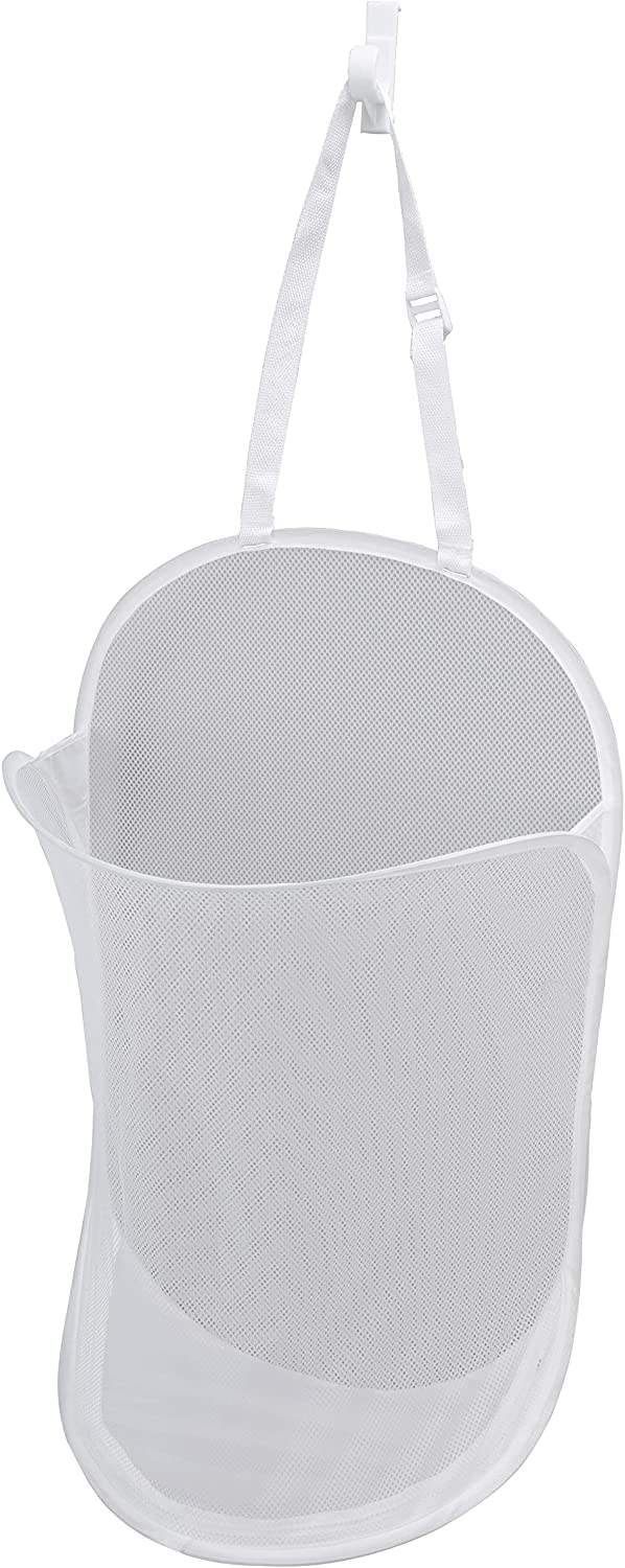 Deluxe Over-The-Door Mesh Pop Up Laundry Hamper with Hook and Adjustable Strap - Smart Design® 13