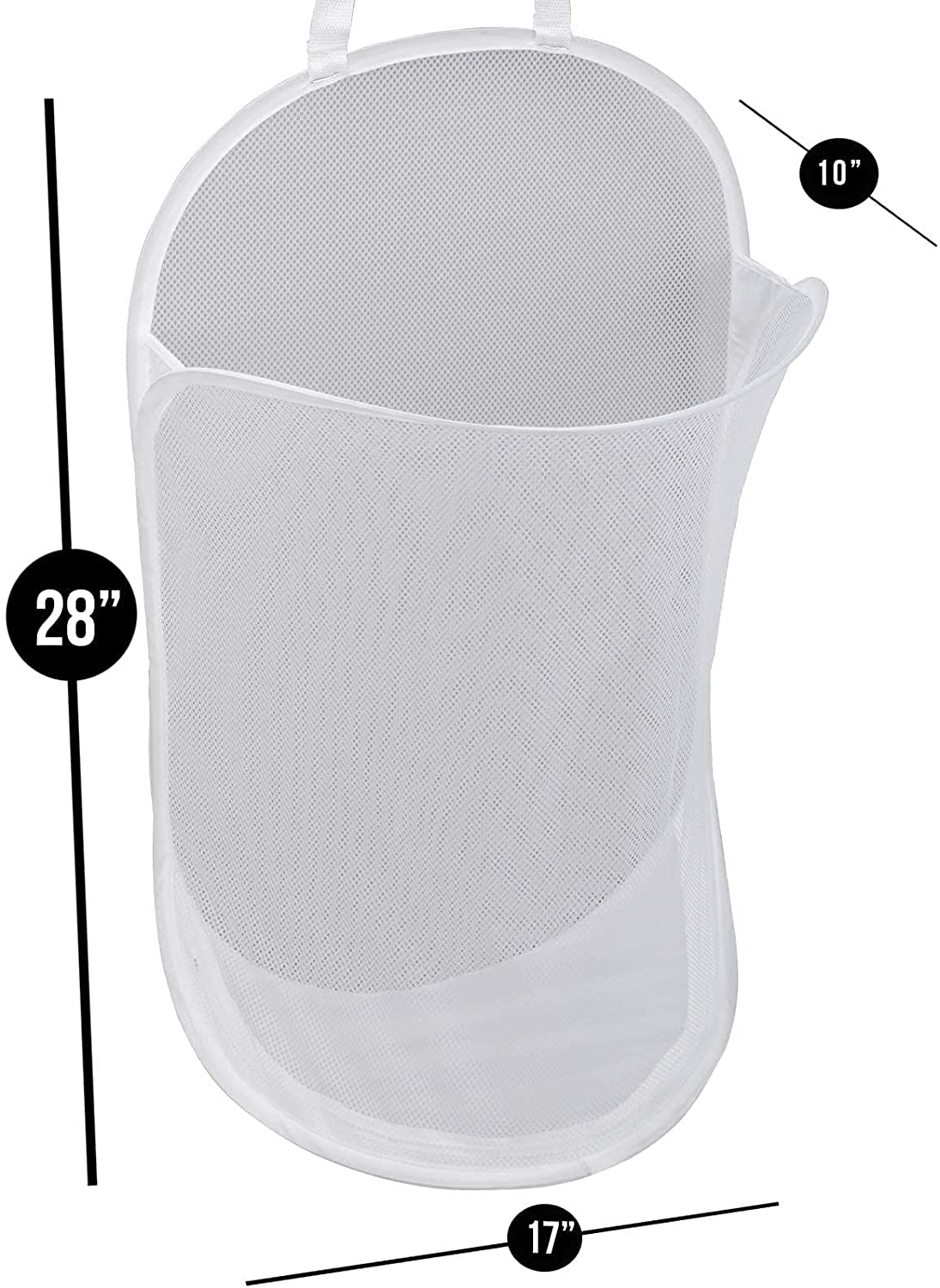 Deluxe Over-The-Door Mesh Pop Up Laundry Hamper with Hook and Adjustable Strap - Smart Design® 14