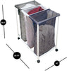 Deluxe Rolling Triple-Compartment Laundry Sorter Hampers with Wheels - Holds 9 Loads - Smart Design® 3