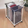 Deluxe Rolling Triple-Compartment Laundry Sorter Hampers with Wheels - Holds 9 Loads - Smart Design® 2