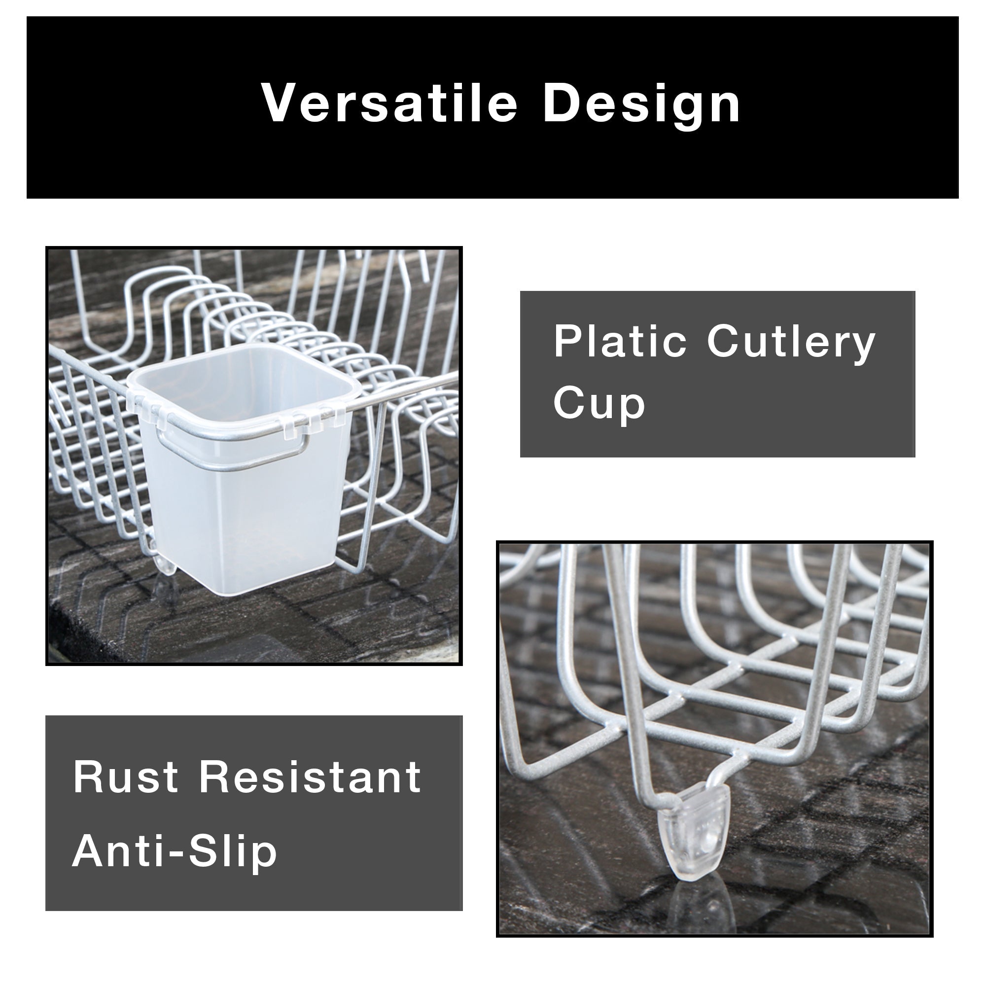 Dish Drainer Rack for In Sink or Counter Drying - Large - Smart Design® 30