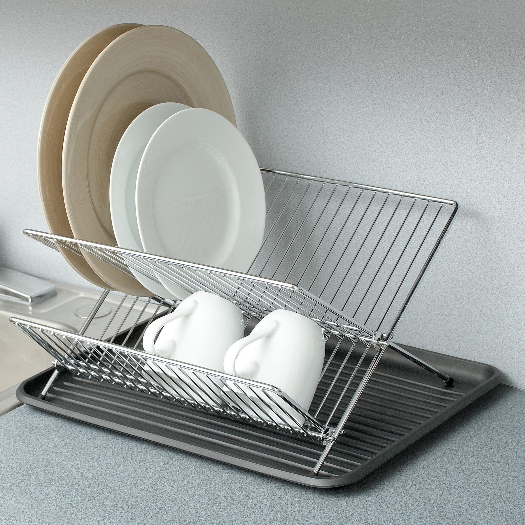 Dish Drainer Rack with In-Sink or Counter Drying - Chrome | Smart ...