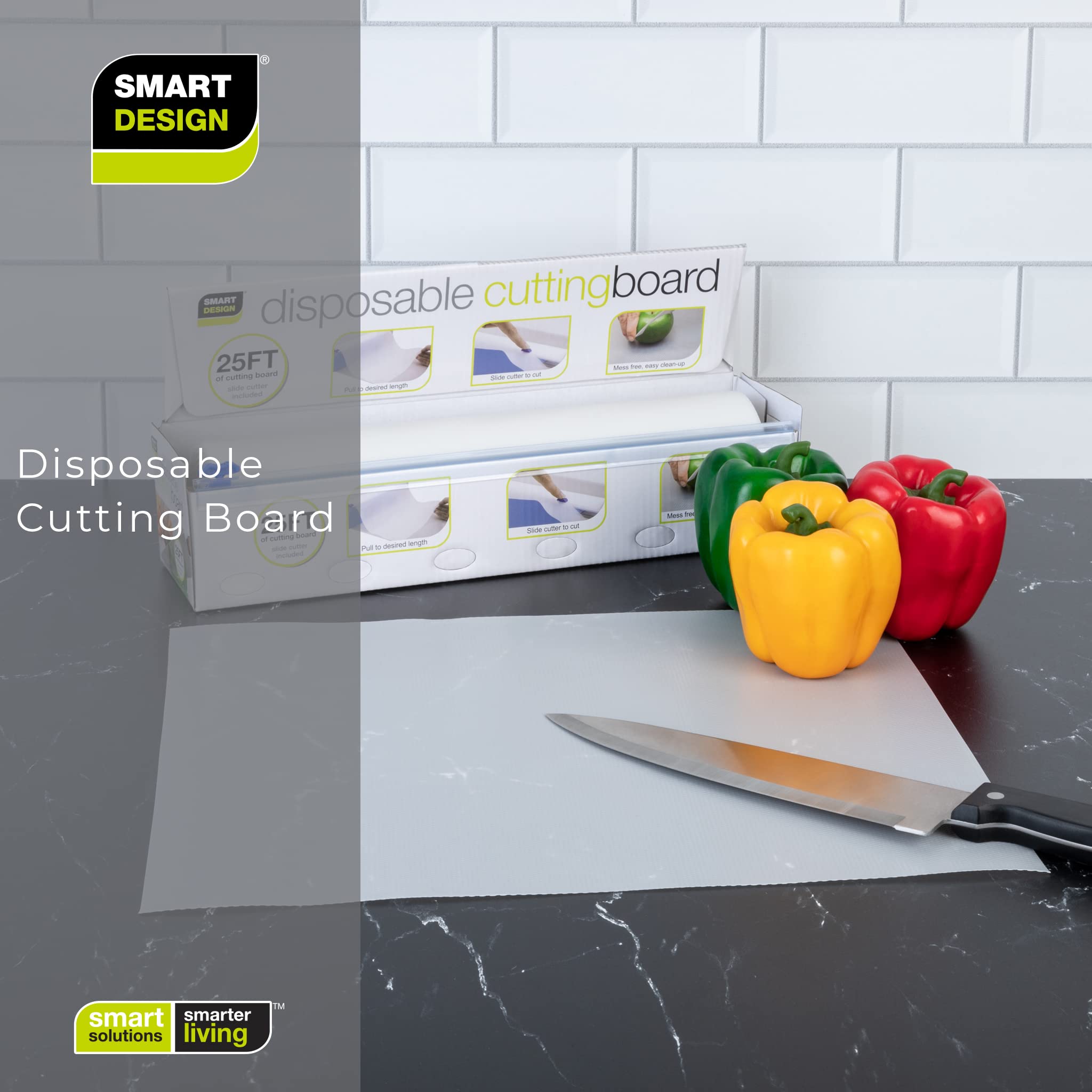 Disposable Cutting Board - Biodegradable - Bendable - BPA Free - White | Smart Design Kitchen