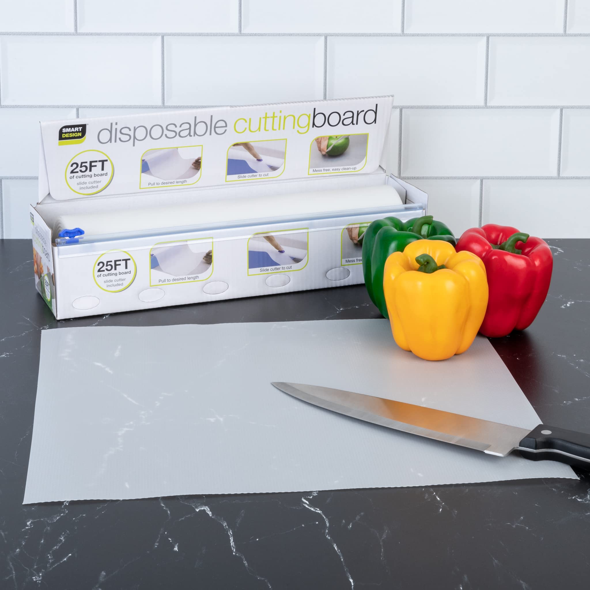 Disposable Cutting Board - Biodegradable - Bendable - BPA Free - White | Smart Design Kitchen