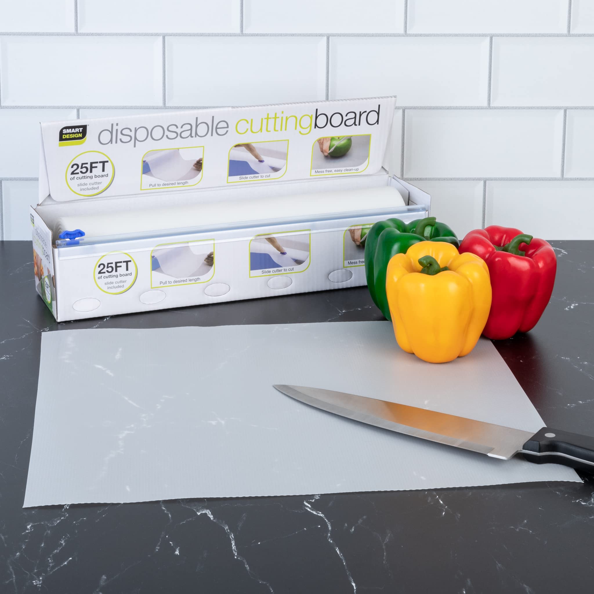 Disposable Cutting Board - Biodegradable - Bendable - BPA Free - White - Smart Design® 2