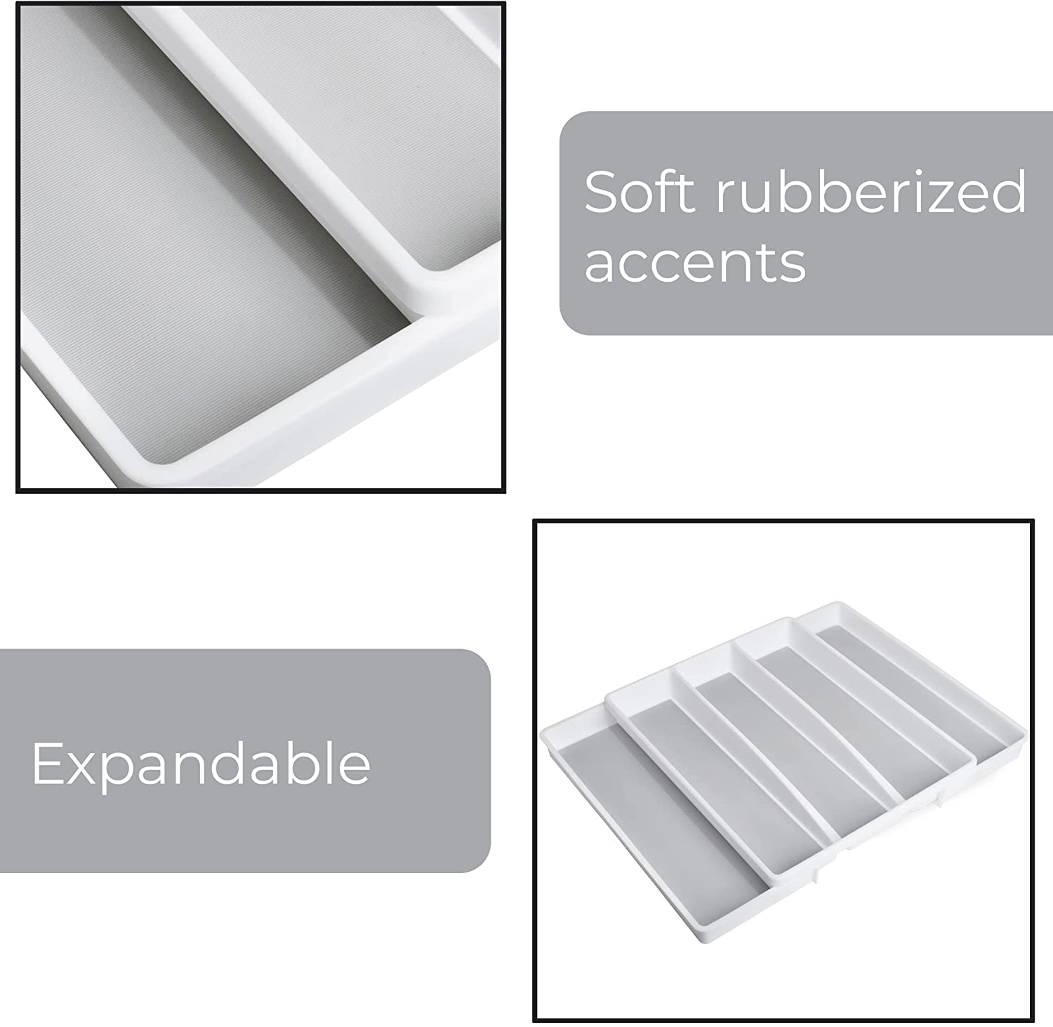Expandable 5-Compartment Plastic Drawer Organizer - Smart Design® 4
