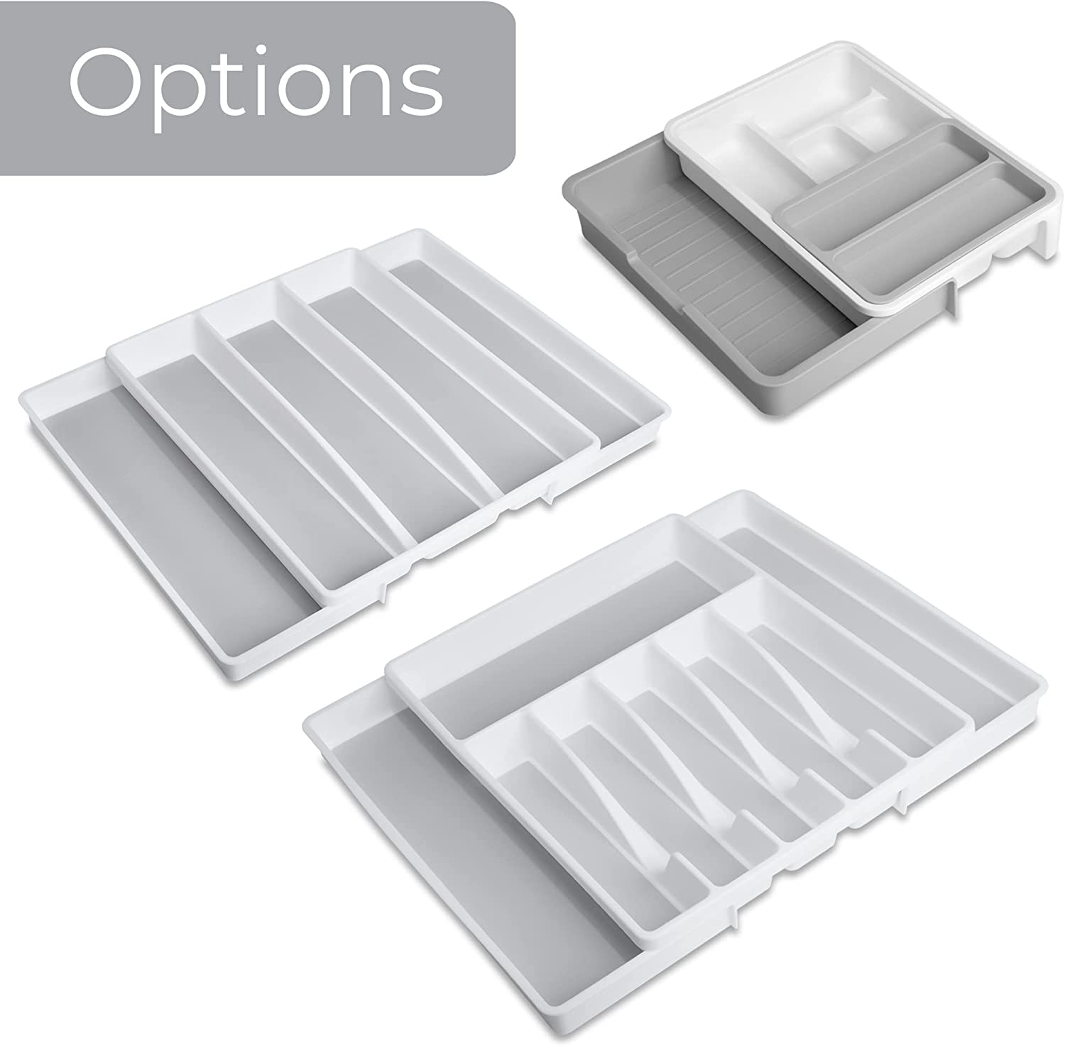 Expandable 5-Compartment Plastic Drawer Organizer - Smart Design® 6