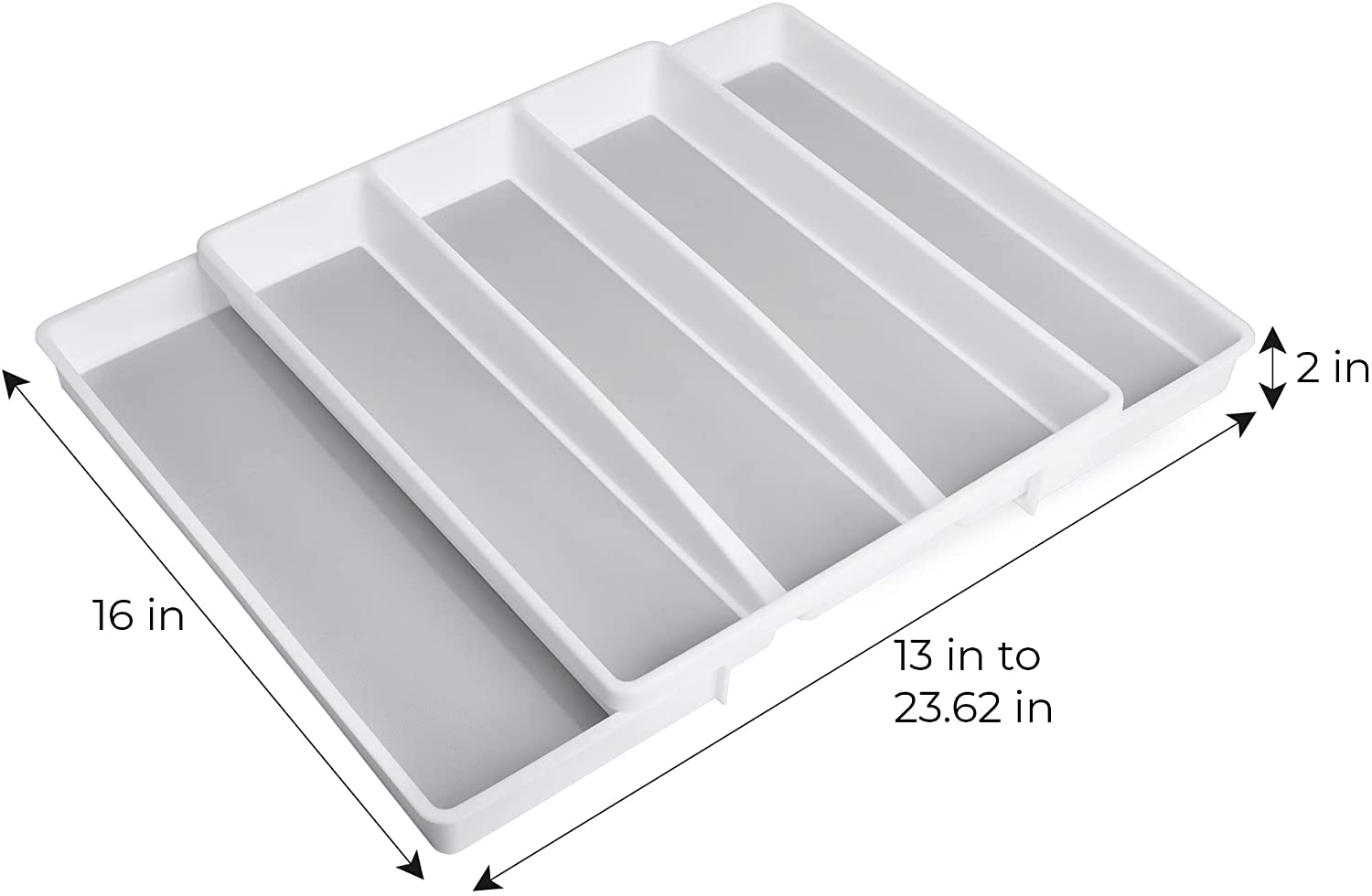 Expandable 5-Compartment Plastic Drawer Organizer - Smart Design® 3