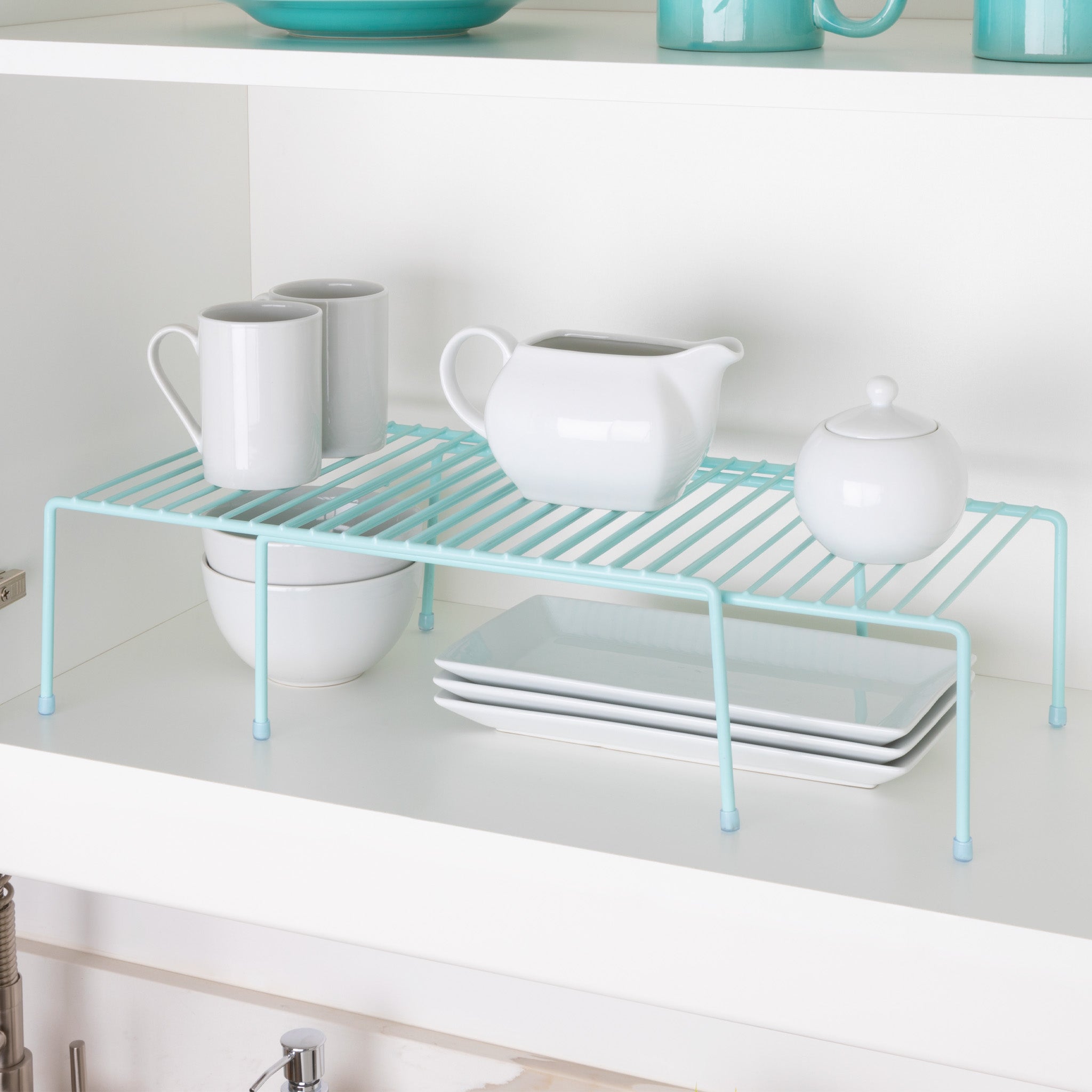 Smart Design's Expandable Shelf Rack Doubled My Cabinet Space