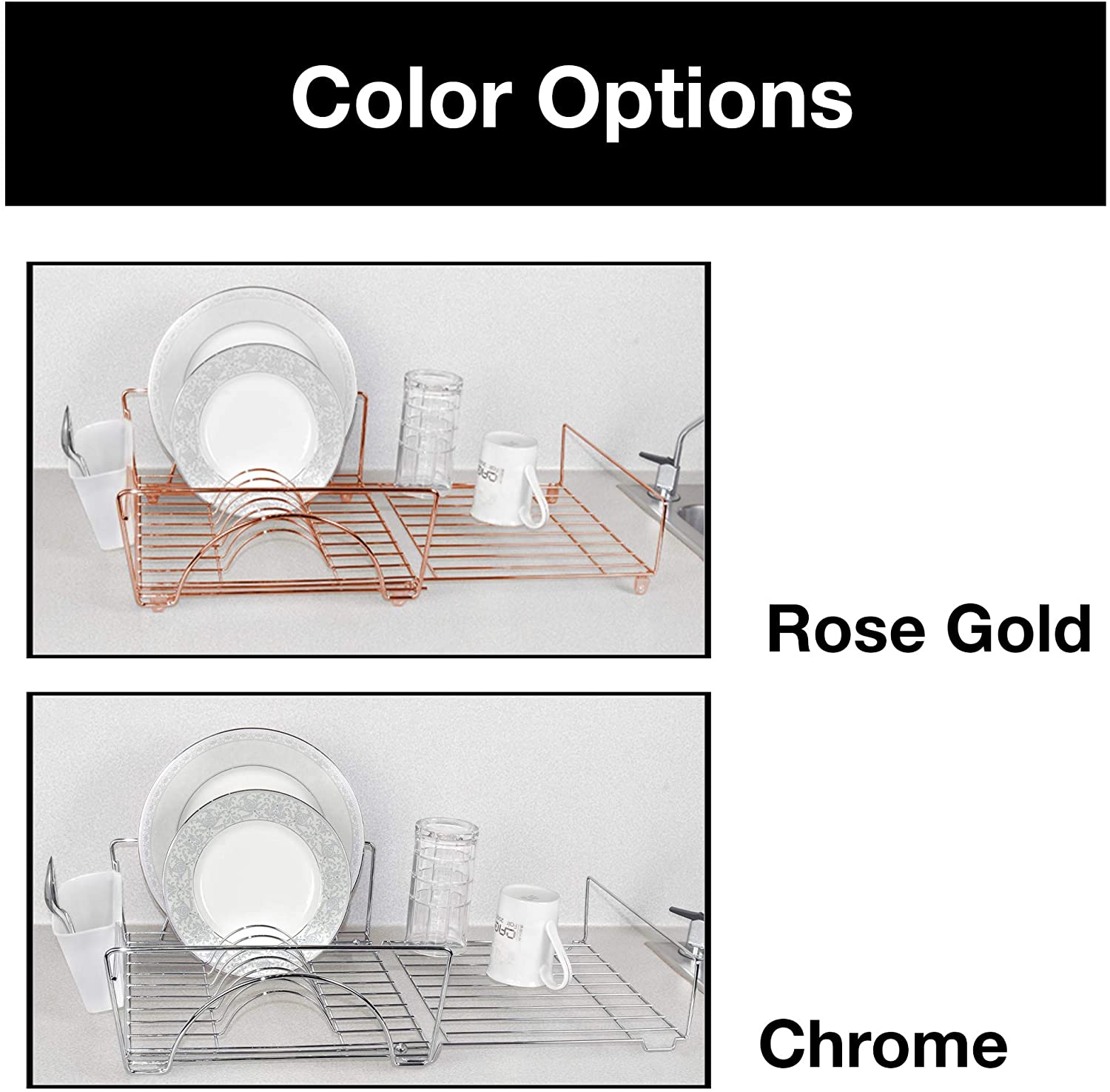 Smart Design Expandable Dish Drainer Drying Rack