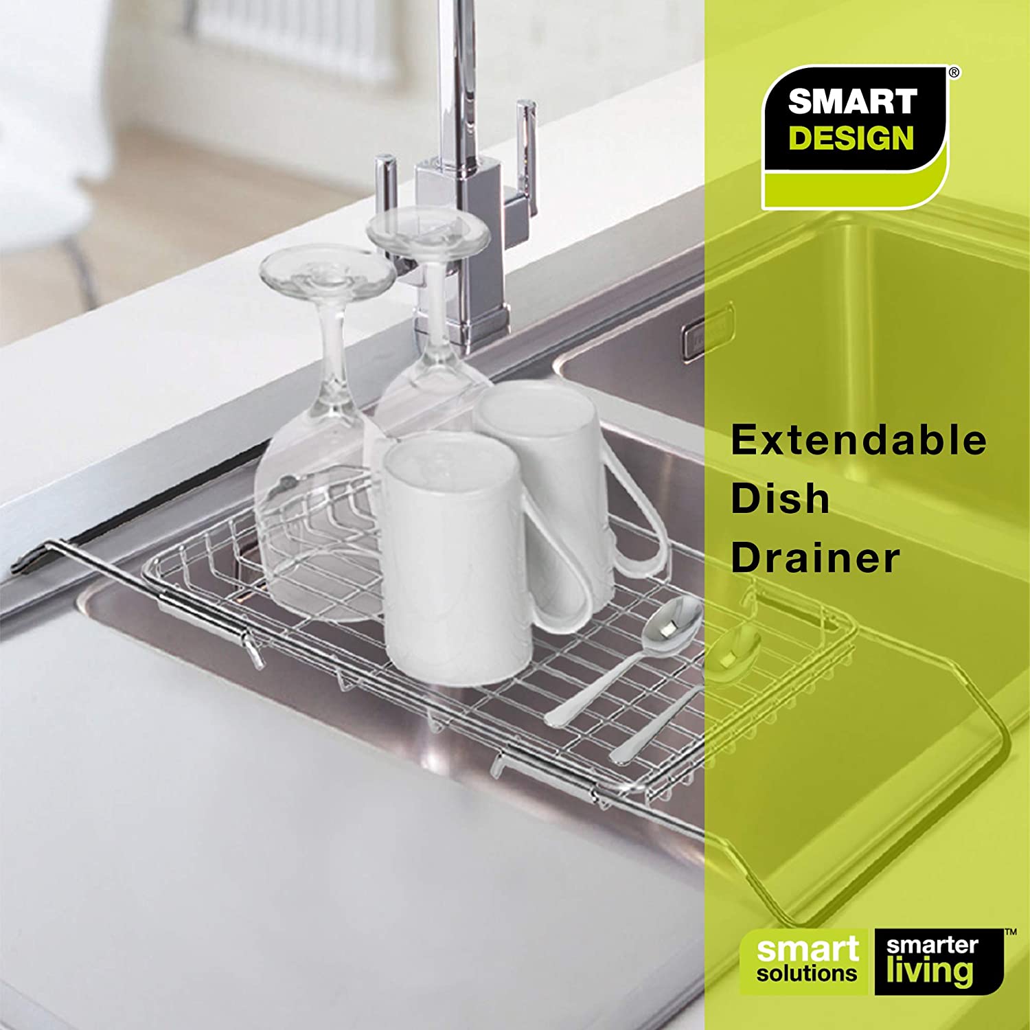 Smart Design Expandable Dish Drainer Drying Rack