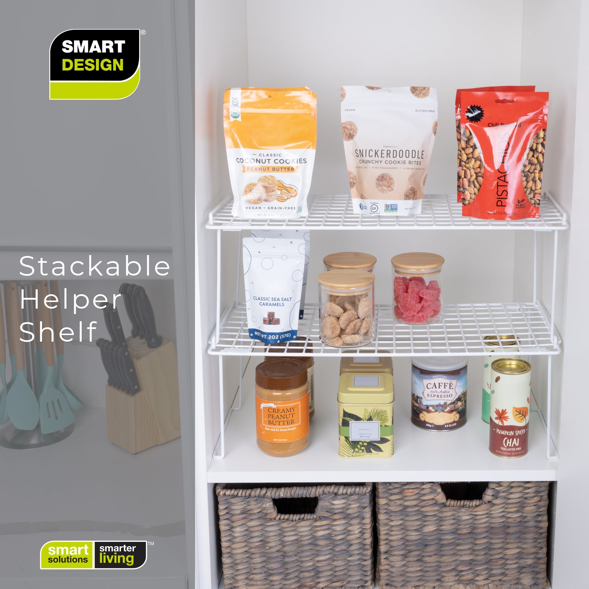 Extra Large Stacking Cabinet Shelf Rack | Smart Design® Kitchen
