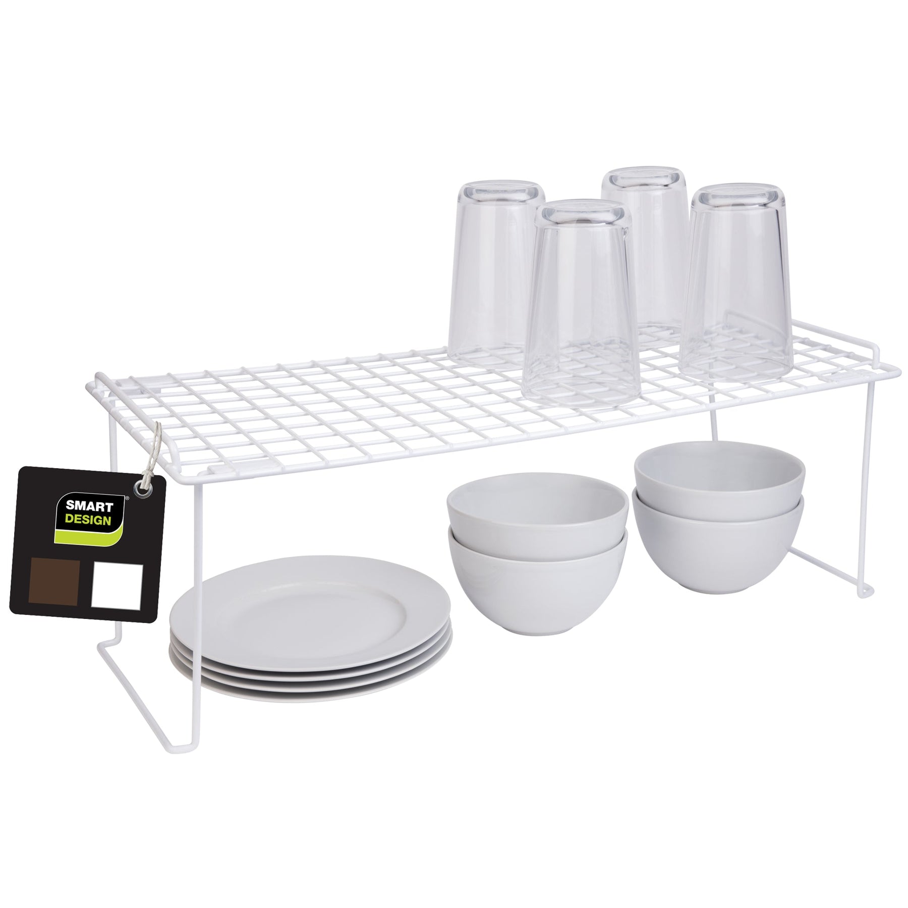 Deep Kitchen Cabinet Stackable Racks Extra Large Stacking Cabinet Shelf Rack | Smart Design® Kitchen