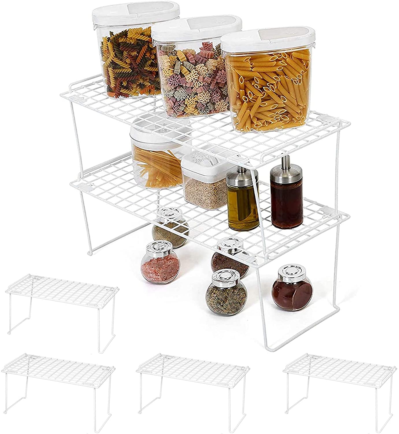 Deep Kitchen Cabinet Stackable Racks Extra Large Stacking Cabinet Shelf Rack | Smart Design® Kitchen
