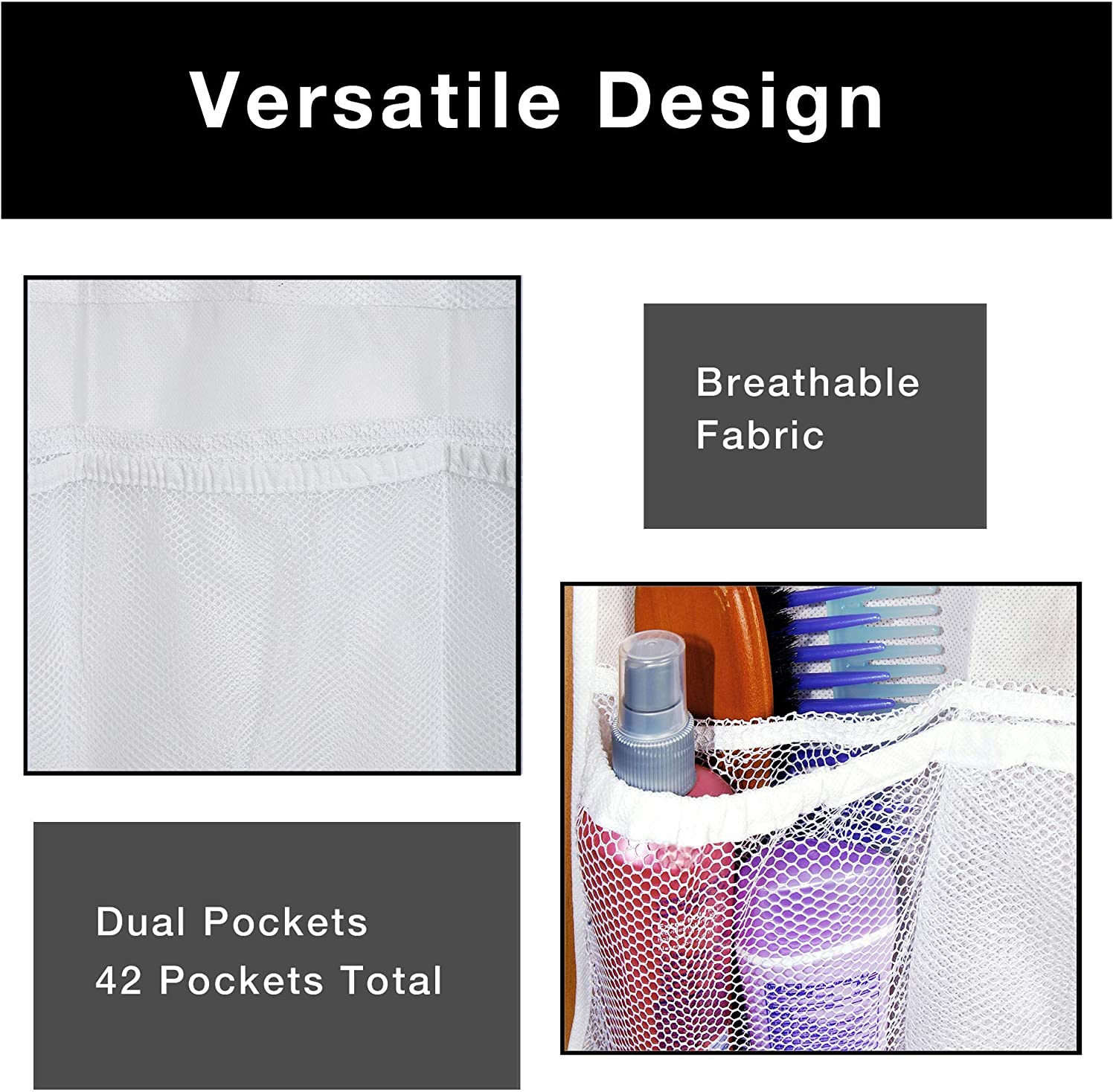 Fabric Over-The-Door Organizer with 42 Pockets - Smart Design® 5
