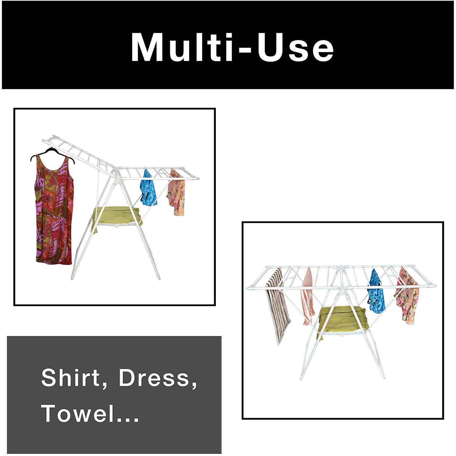 Foldable Clothes Drying Rack with Adjustable Wings - Smart Design® 5