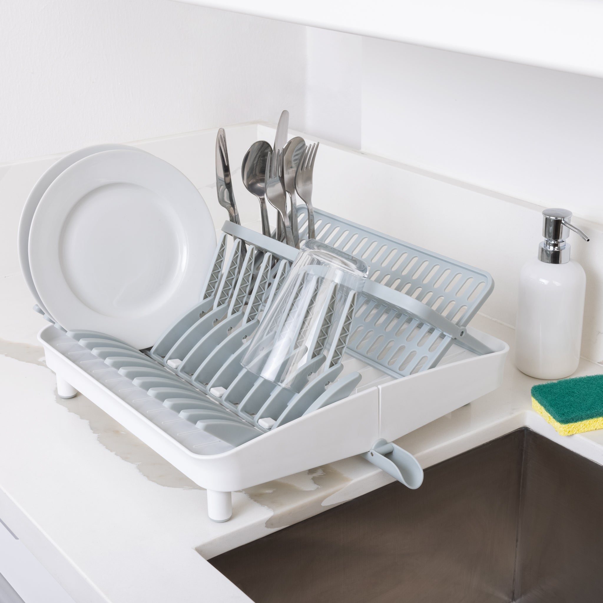 Adjustable 2 -tier Space Saver Foldable Kitchen Countertop Over The Sink  Dish Drying Drainer Rack Dish Rack - Buy Foldable Dish Rack,Dish Drainer