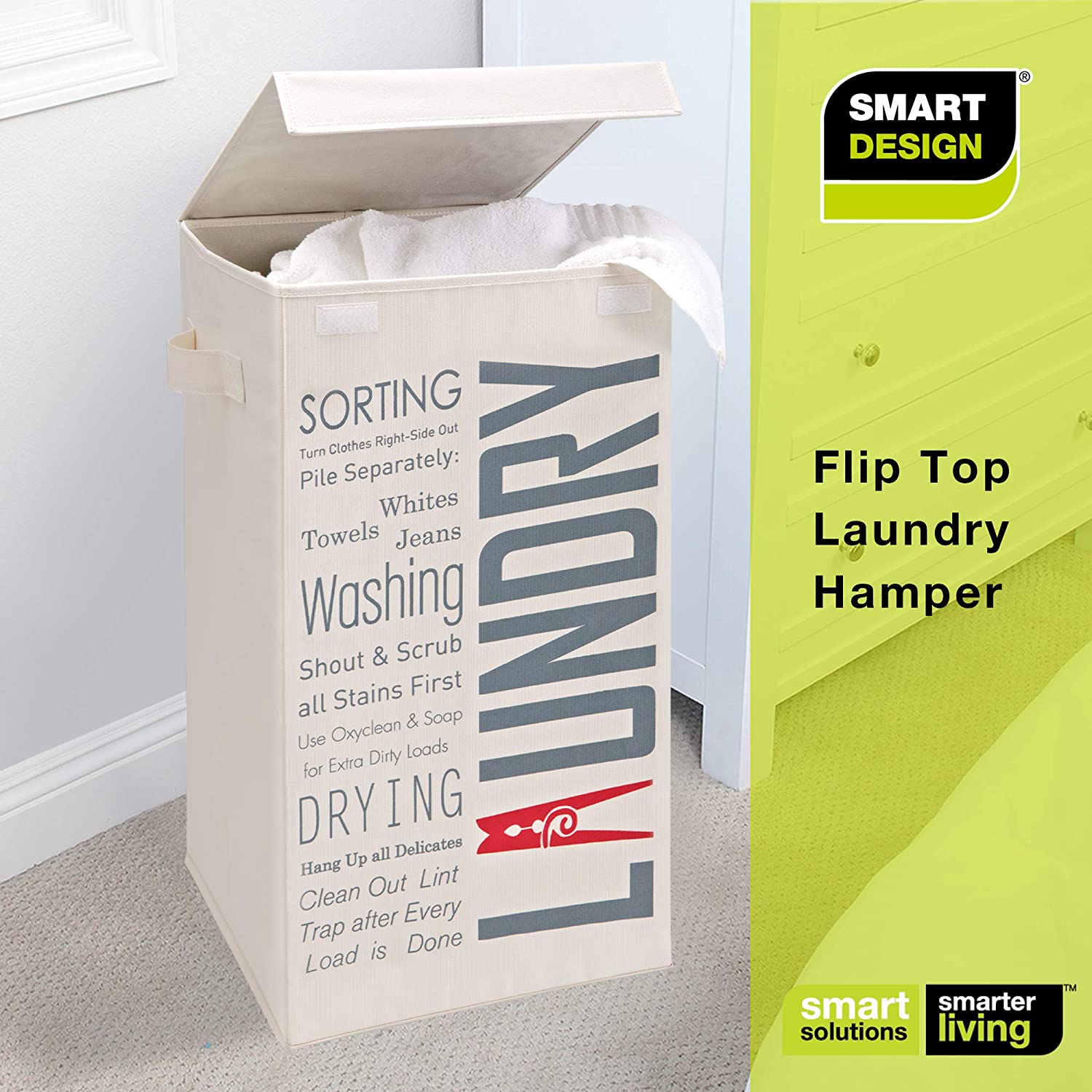 Foldable Laundry Hamper with Lid and Logo Design - Smart Design® 7